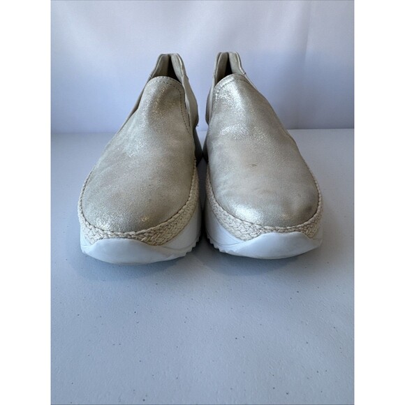 Paul Green Candice Metallic Silver Leather Platform Slip-On Sneakers Women Sz 9 - Picture 3 of 15